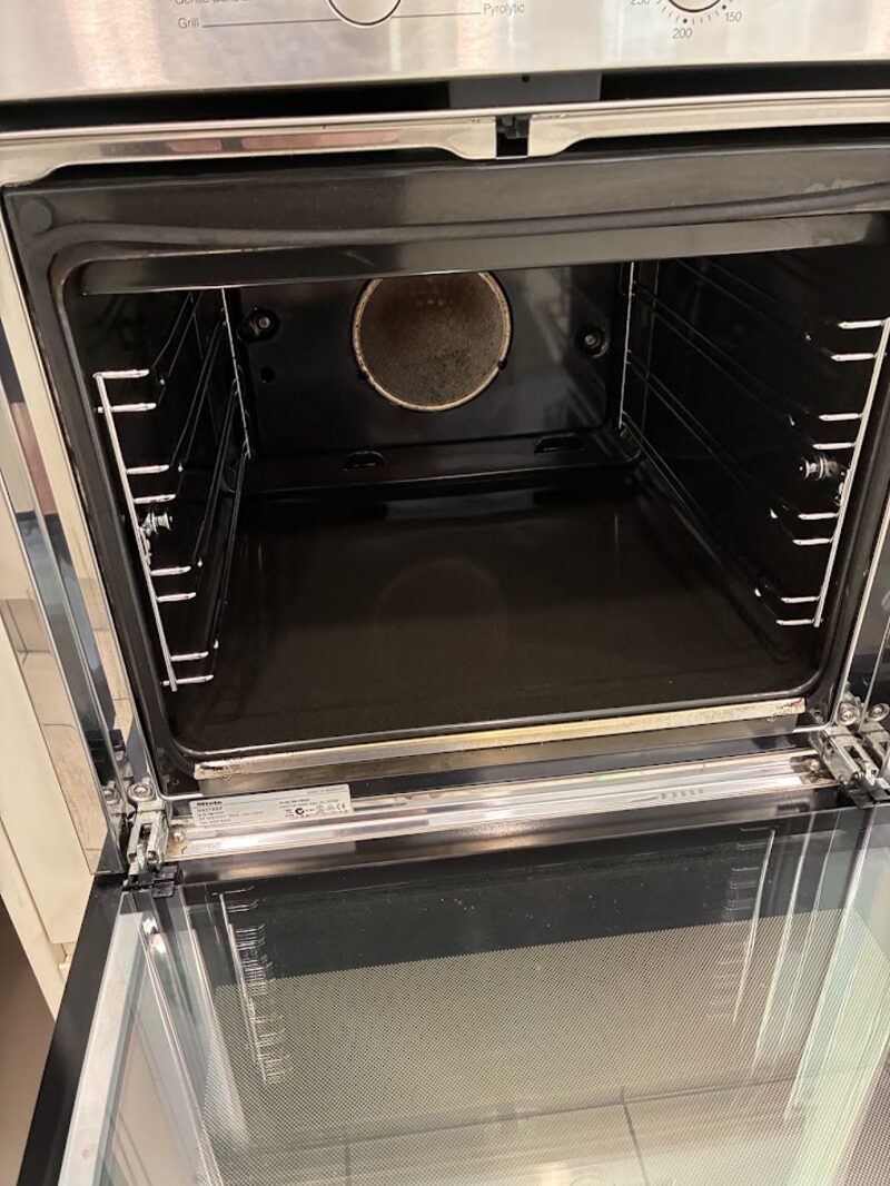 Spotless oven interior after bond clean, Brisbane